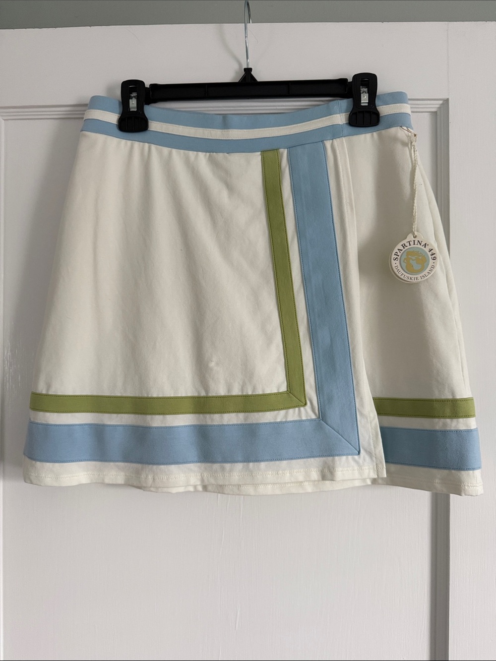 Spartina 449 Cream Skort with Blue and Olive Trim